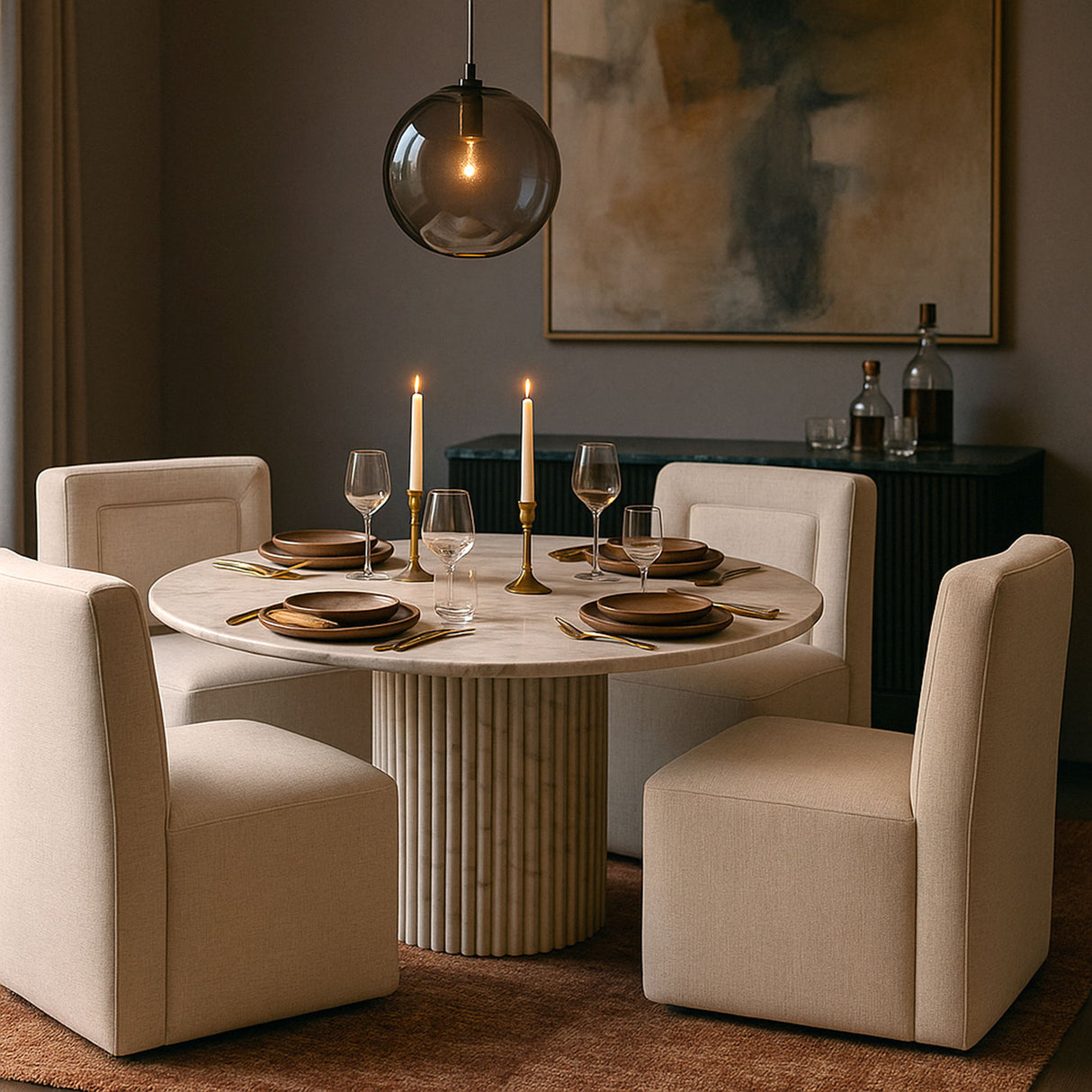 Duvina - Chenille Performance Fabric Dining Chair (Set of 2)
