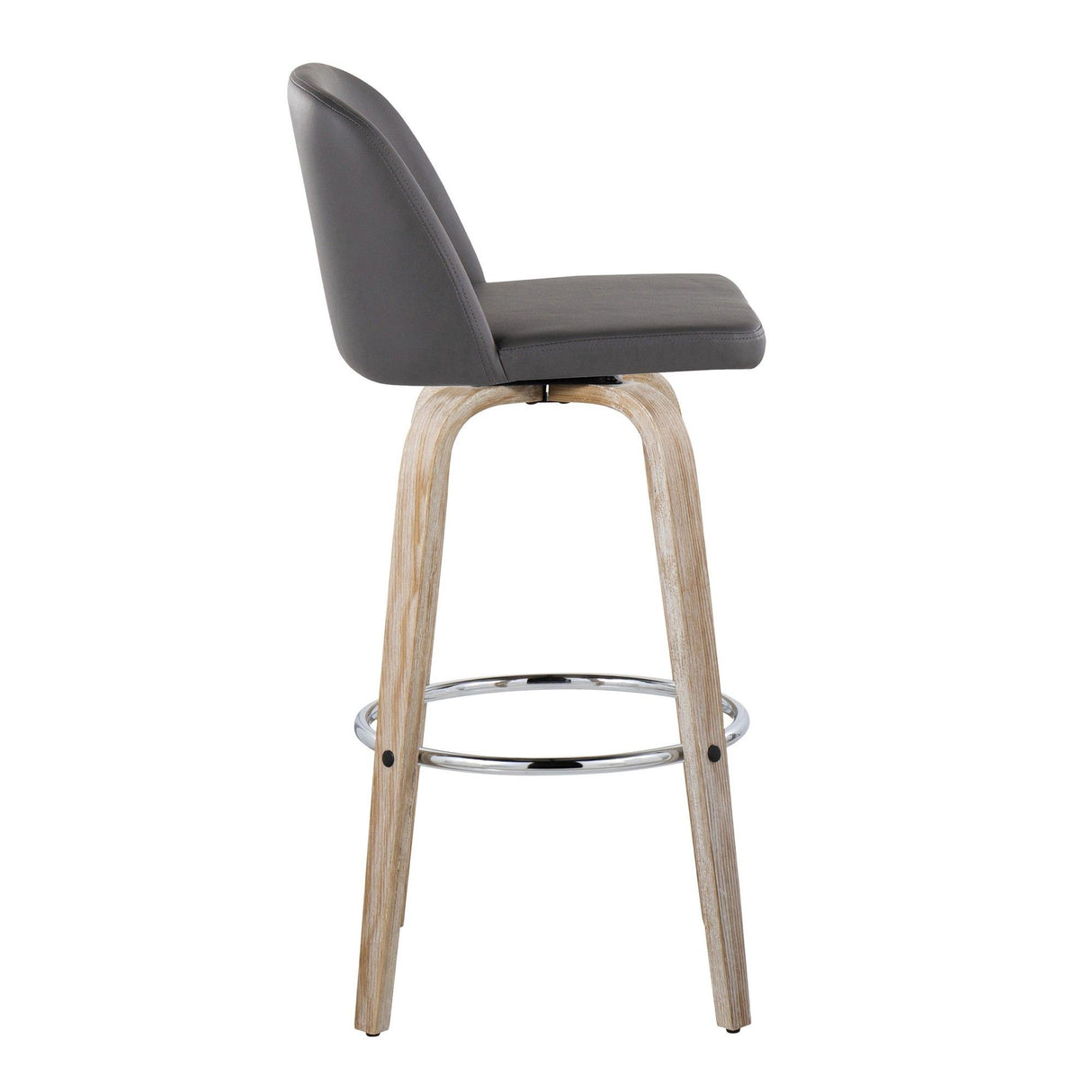 Toriano - 30" Fixed-Height Barstool (Set of 2) - Light Brown & Chrome Base