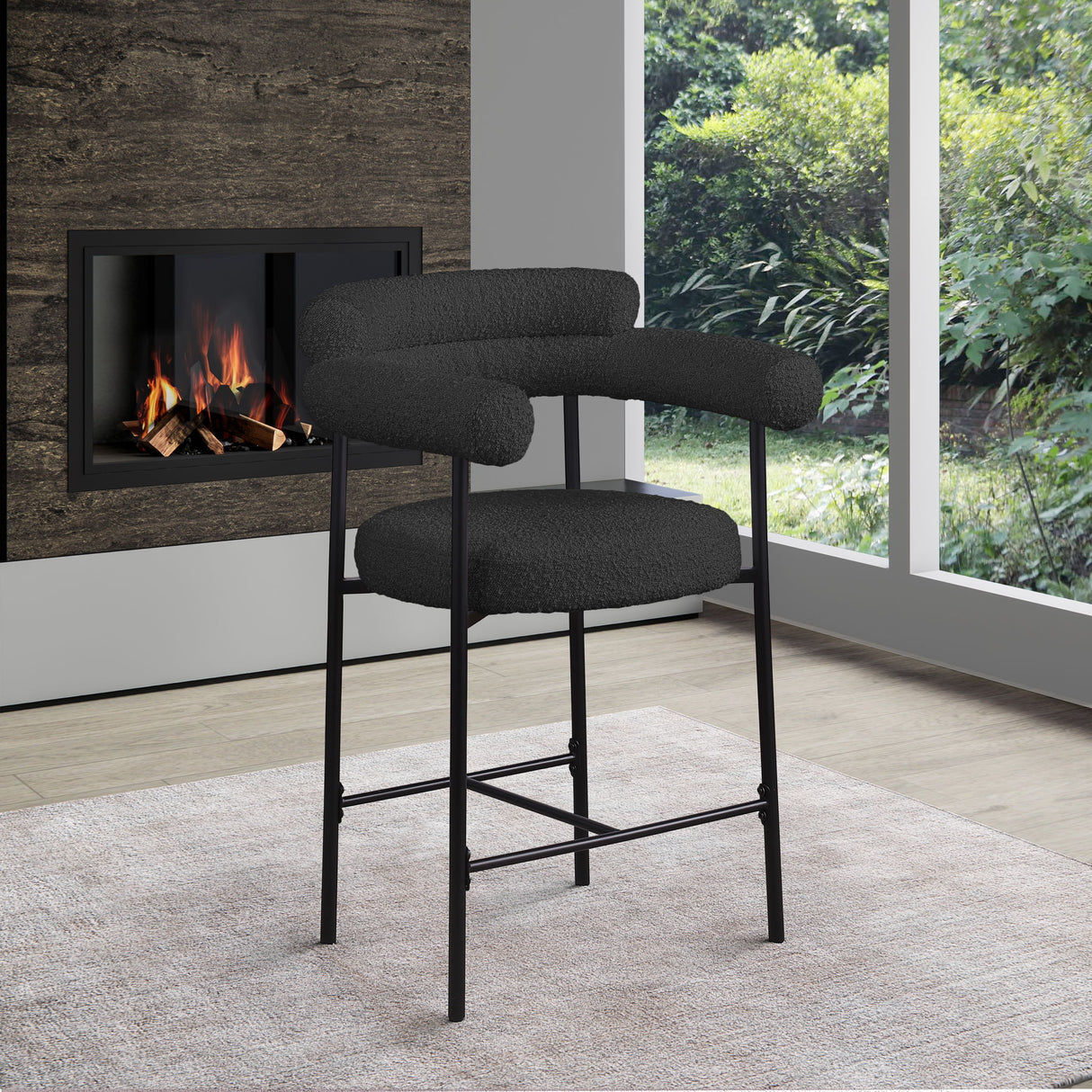 Blake - Counter Stool With Black Base (Set of 2)