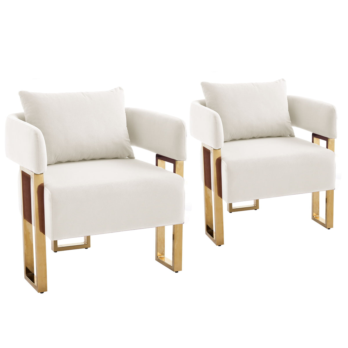 Modern Classic Design Decorative Chair Teddy Fleece Upholstered And Metal Foot