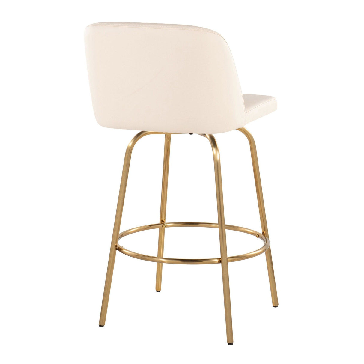 Toriano - 26" Fixed-Height Counter Stool (Set of 2) - Gold Base