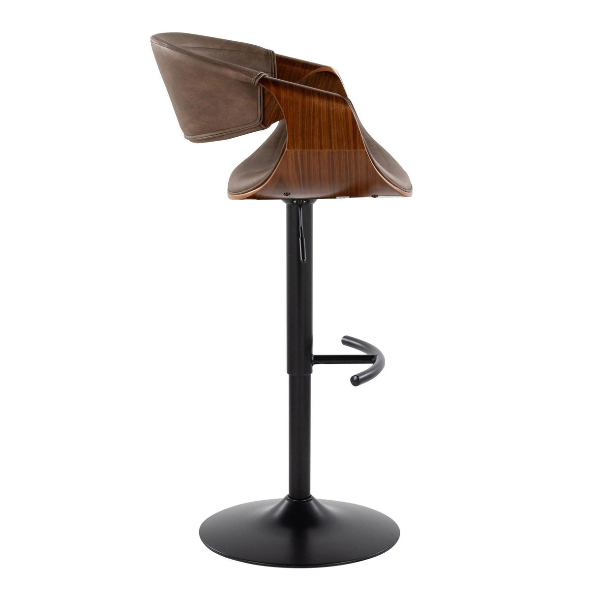 Symphony - Adjustable Barstool (Set of 2) - Black Base And Walnut Backrest