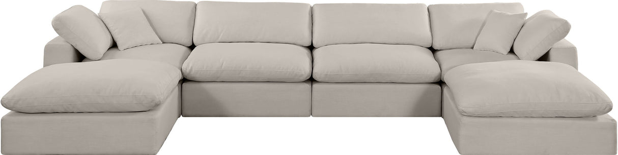 Comfy - 6 Piece Linen Modular Double Chaise Sectional