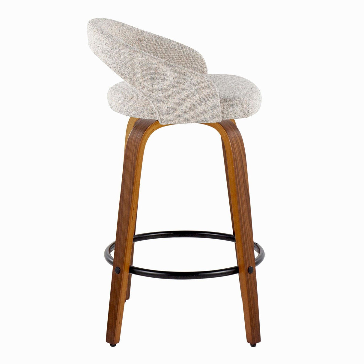 Grotto - 32.5" Upholstered Fixed-Height Counter Stool (Set of 2) - Walnut Wood Base