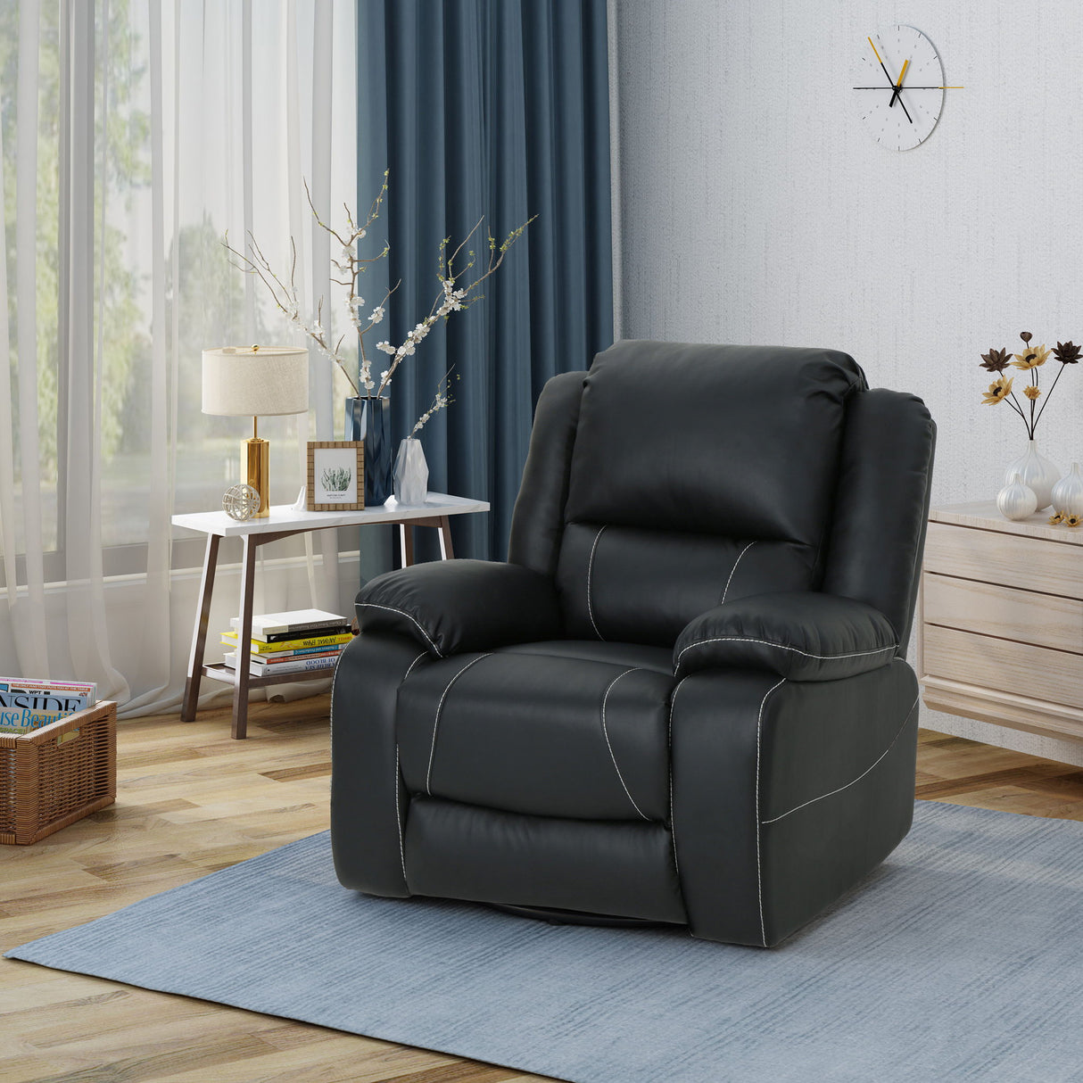 Stylish Wide Manual Swivel Standard Recliner