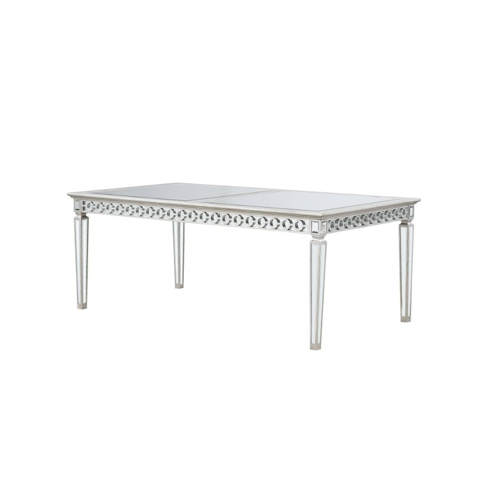 Varian - 78" Dining Table - Mirrored & Antique Platinum