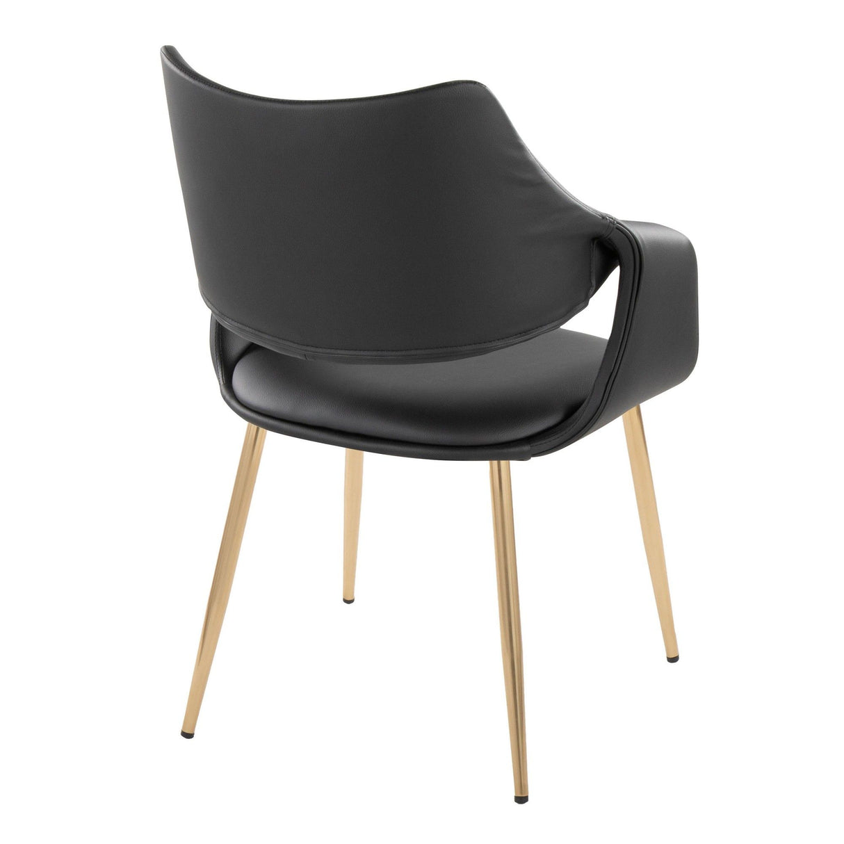 Curvo - High Back Upholstered Chair (Set of 2) - Gold Metal Legs