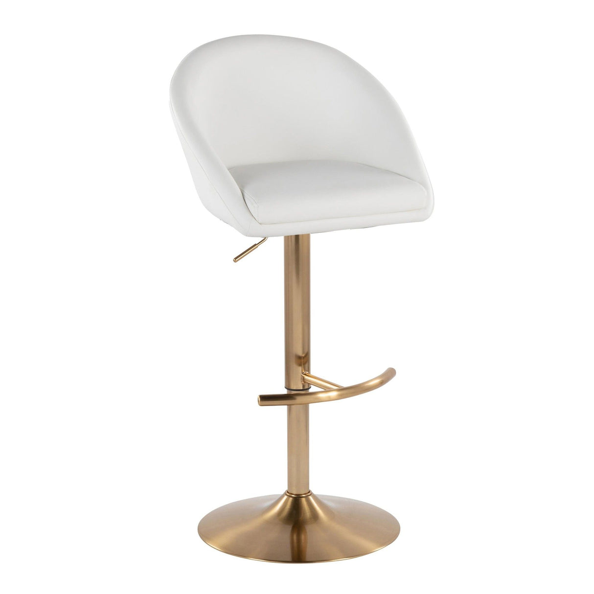 Matisse - Highback Adjustable Barstool With Rounded T Footrest (Set of 2) - Gold Metal