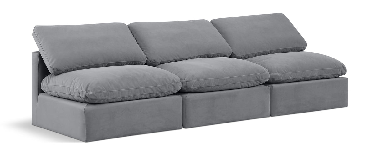 Indulge - Velvet 3 Seat Modular Armless Sofa