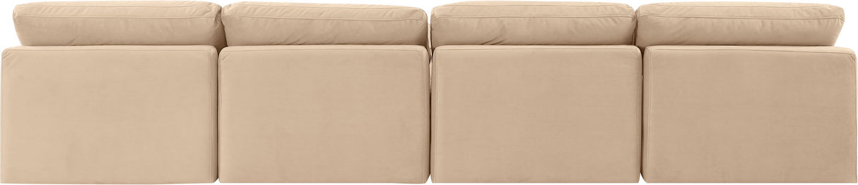 Indulge - Velvet 4 Seat Modular Armless Sofa