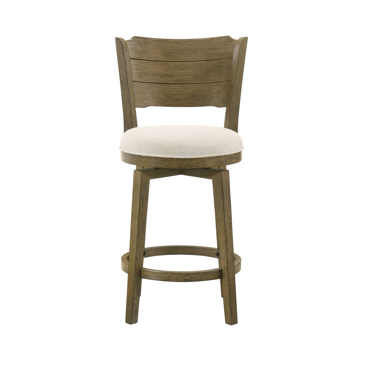 Winsley - Coastal Modern Swivel Wood Counter Height Kitchen Bar Stool