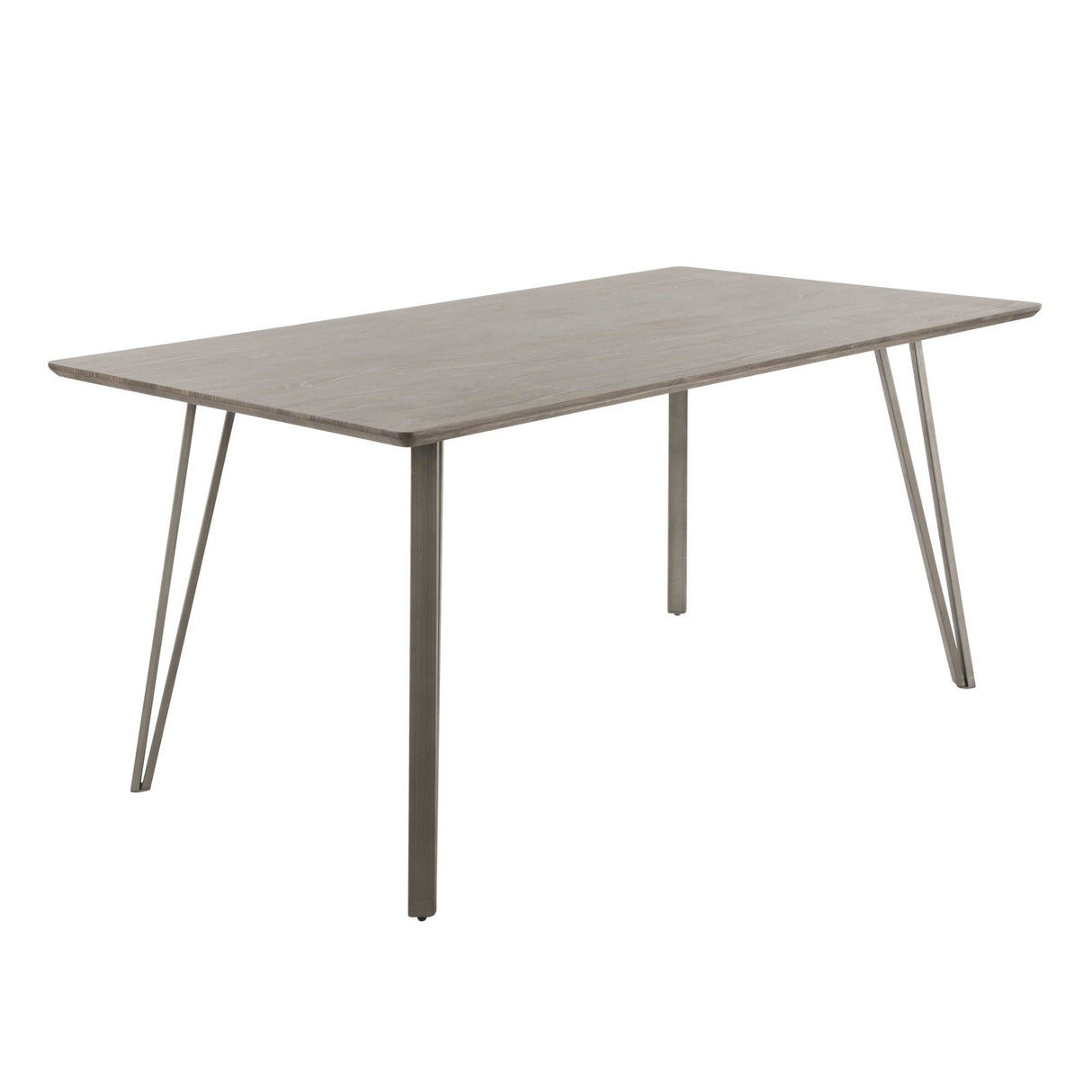 Sedona - Dining Table - Brushed Antique Metal, Dark Brown Wood