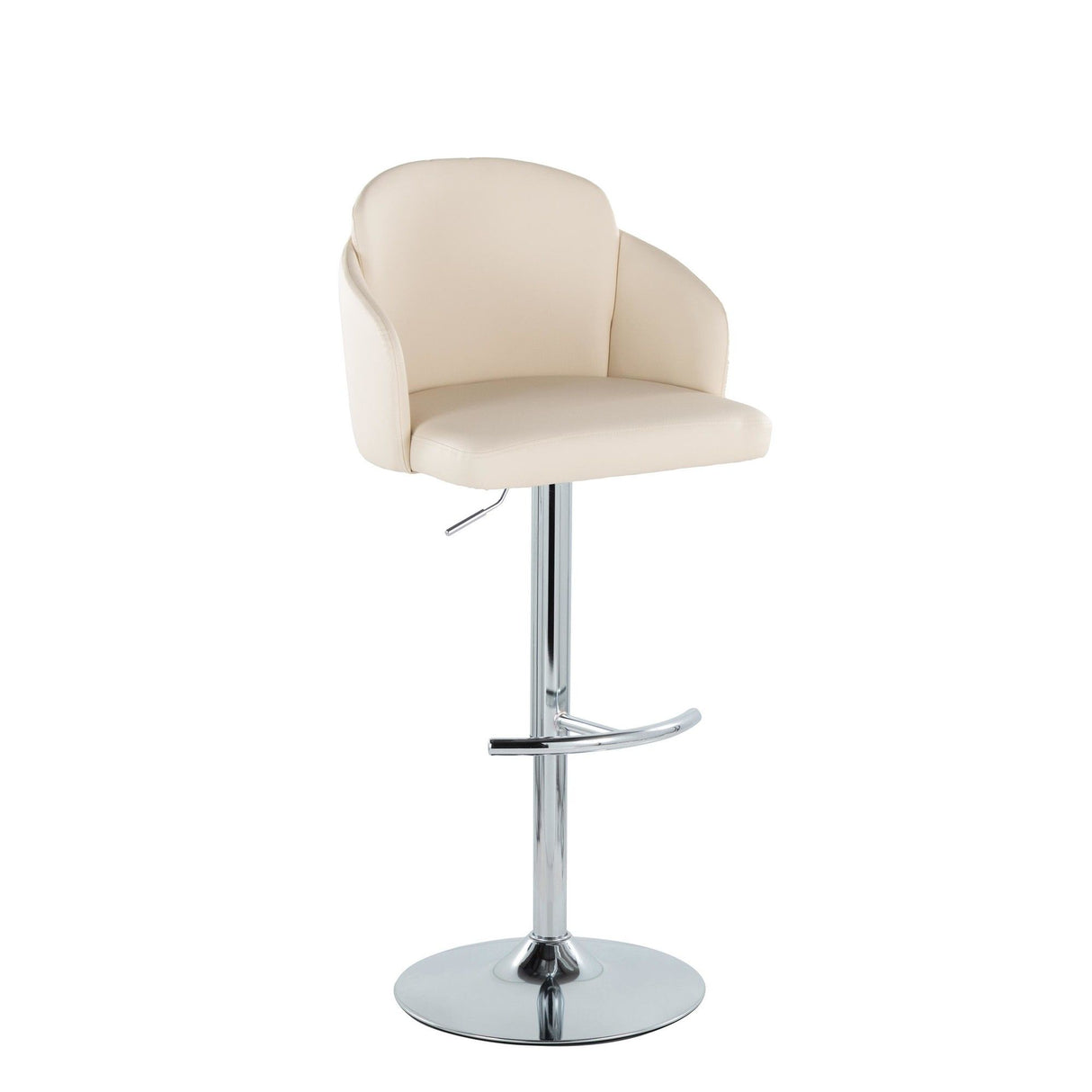 Dahlia - Contemporary Adjustable Barstool (Set of 2) - Chrome Metal Frame