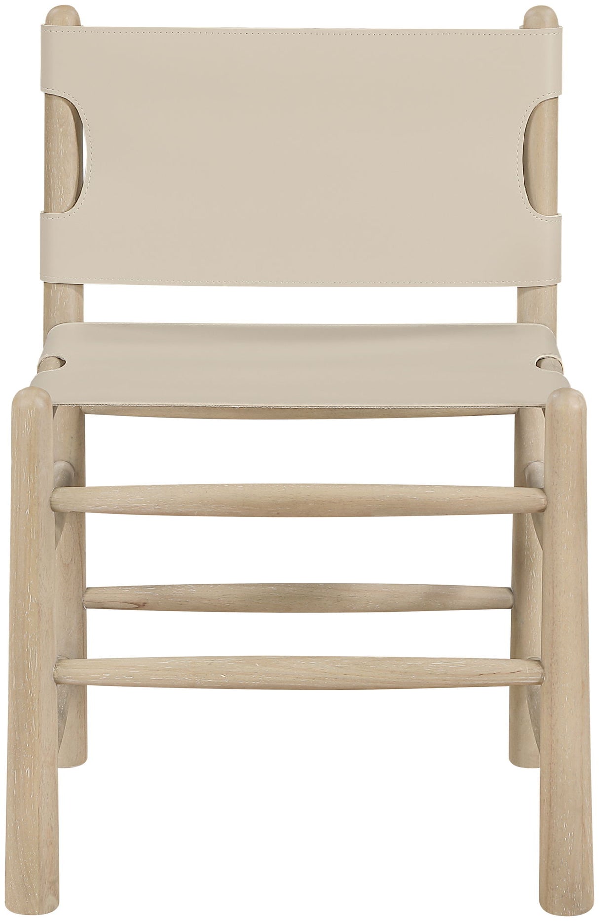 Santos - Vegan Leather Upholstered Dining Chair With Stained Natural Base (Set of 2)