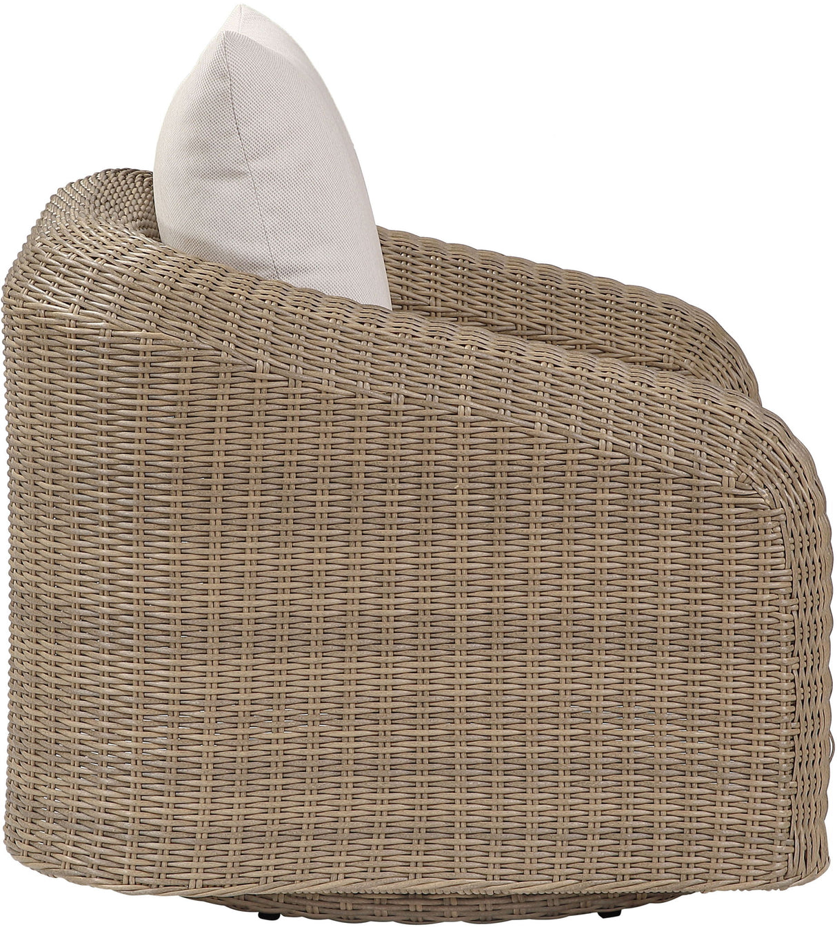 Seacrest - Olefin Water Resistant Fabric And Wicker Outdoor Patio Swivel Chair