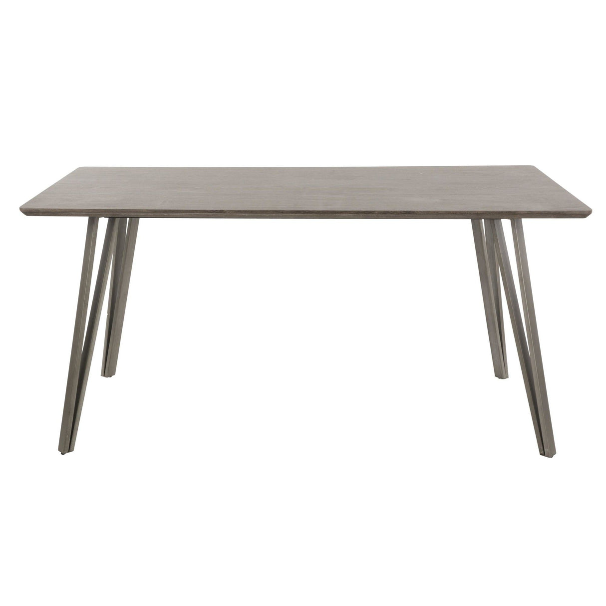 Sedona - Dining Table - Brushed Antique Metal, Dark Brown Wood
