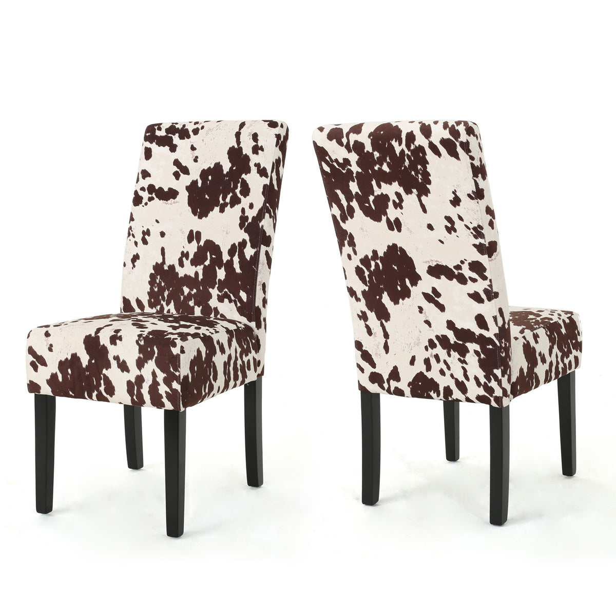Contemporary Dining Chair With Rubberwood Legs (Set of 2)