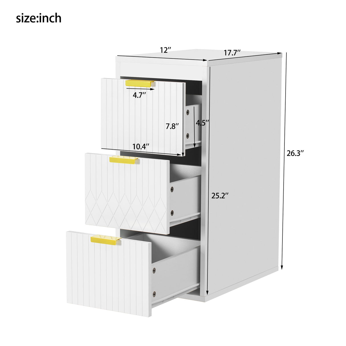 Modern Wall Mounted Floating Cabinet With Drawers For Bathroom