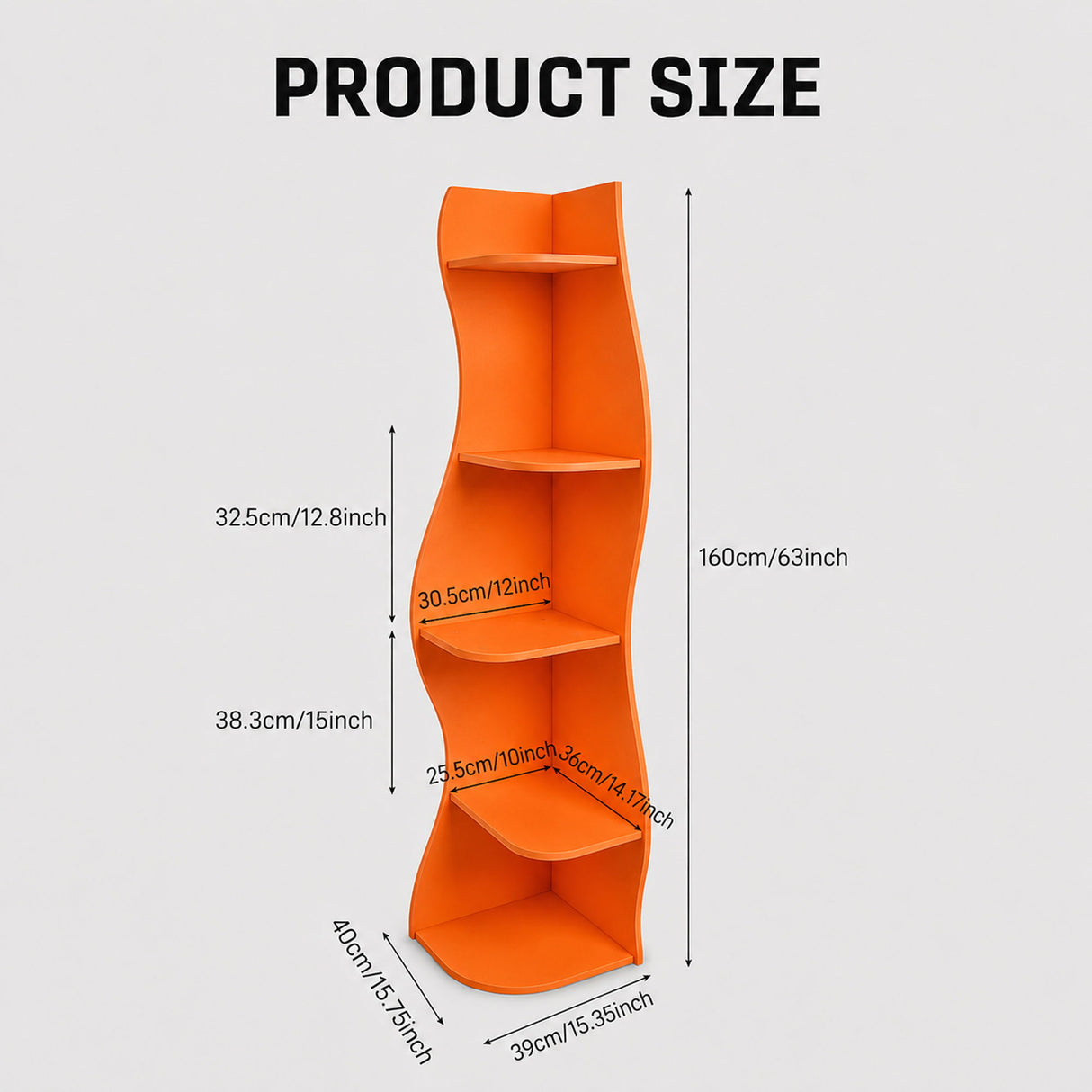 5 Tier S - Shaped Corner Shelf For Living Room