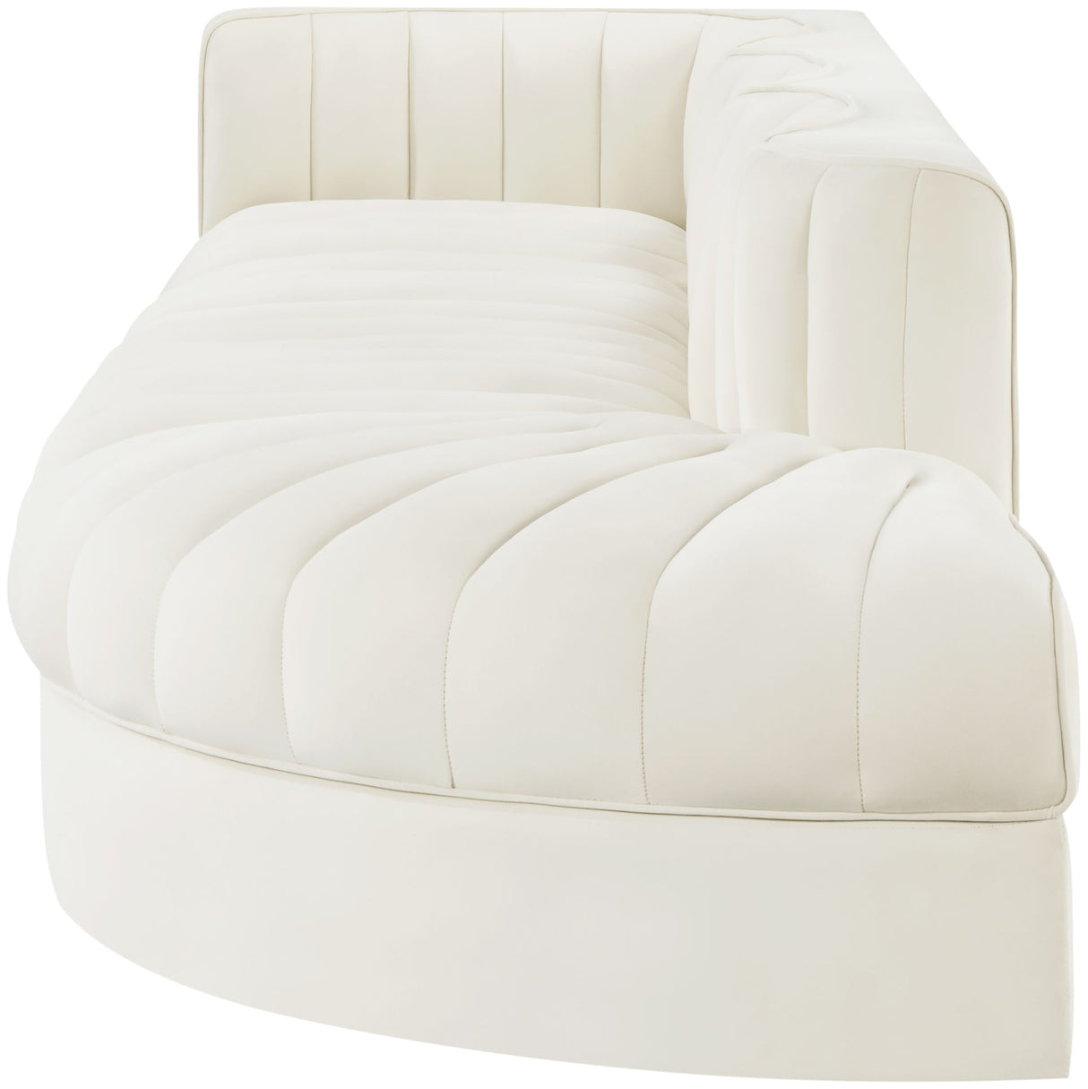 Rummi - Velvet Performance Fabric Upholstered 4 Piece Modular Sectional With Reverse Corner Chair