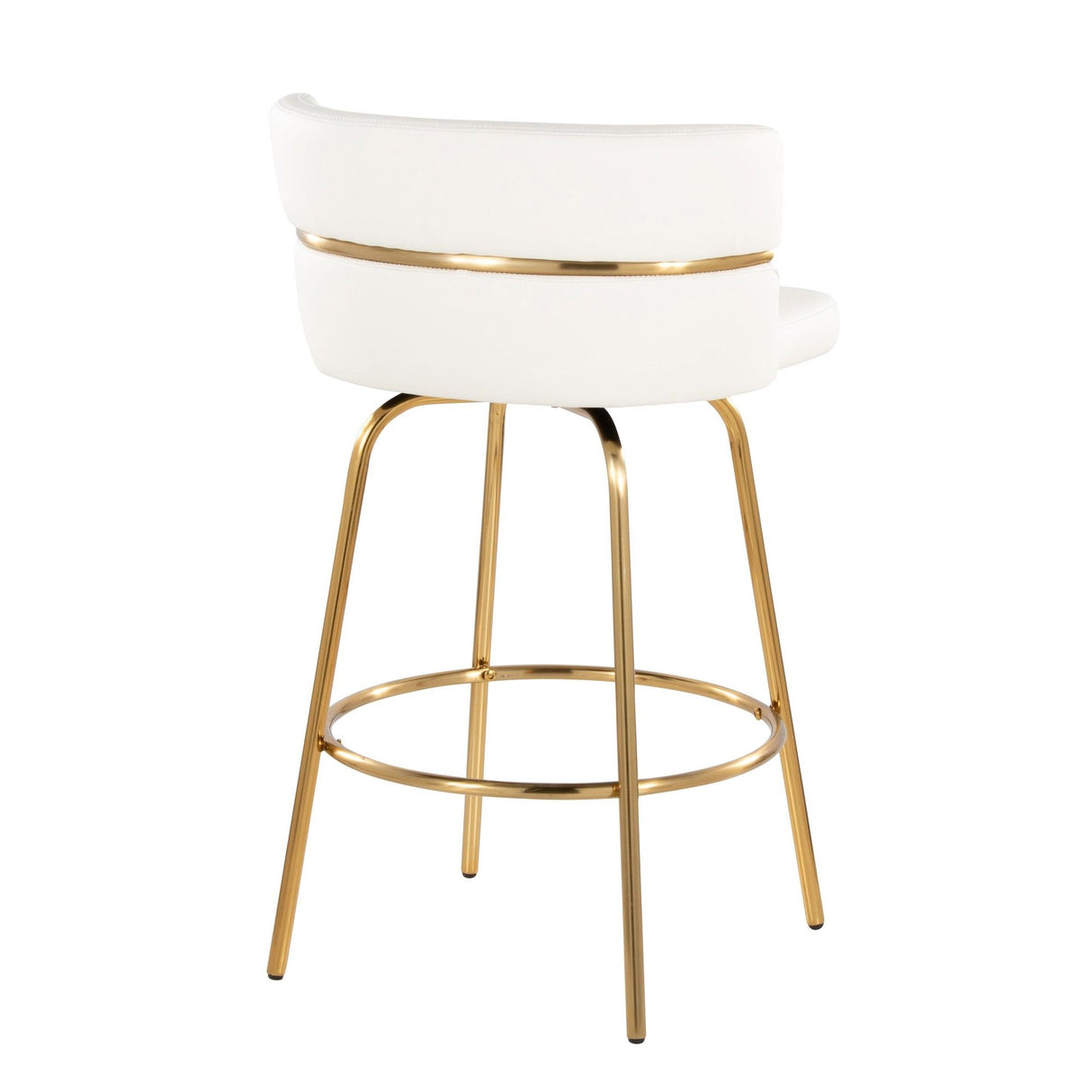 Cinch - 26" Fixed-Height Counter Stool With Swivel - Gold Metal Base (Set of 2)
