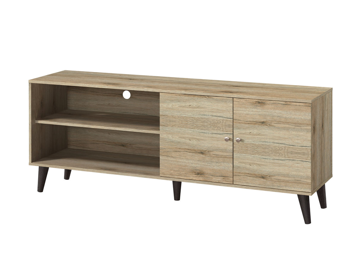 Amidon - TV Stand, With 2 Storage Shelves And 1 Cabinet