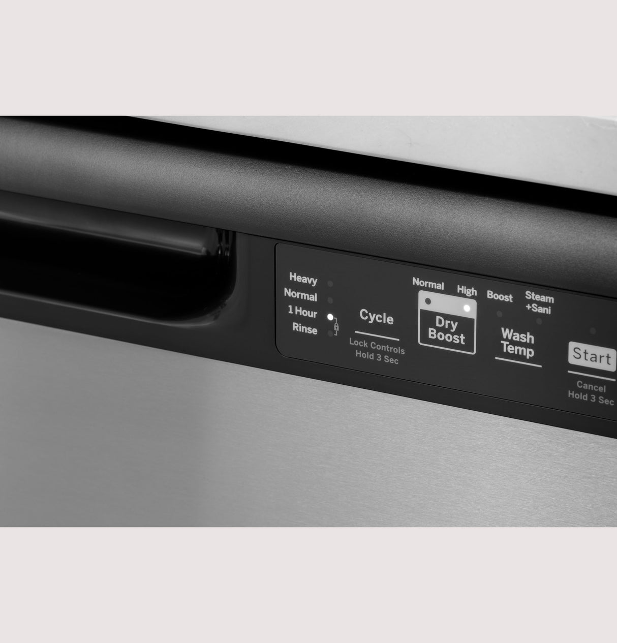 GE GDF535PGRCC - 24 in. Front Control Flush-Mount Dishwasher with 55 dBa Sound Level, Dry Boost & Pocket Handle - Bisque