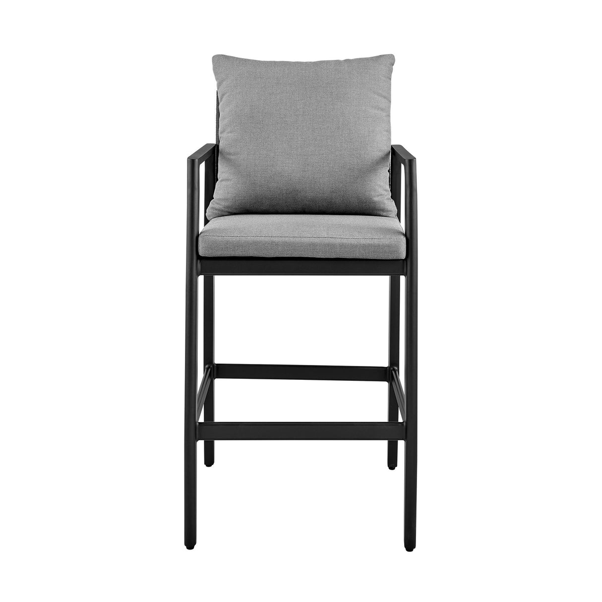 Cayman - Outdoor Patio Counter Height Bar Stool With Cushions - Gray