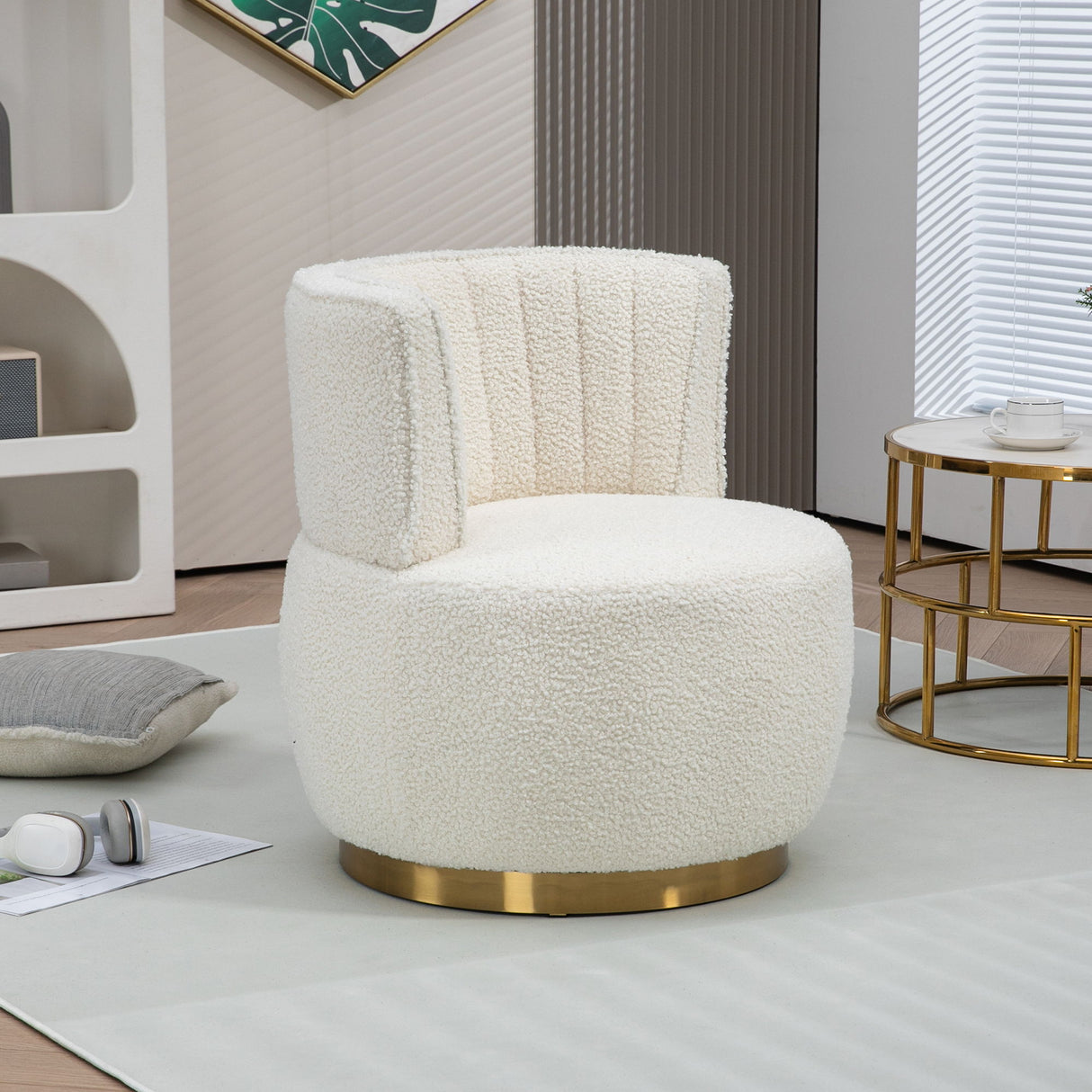 360 Degree Swivel Cuddle Barrel Accent Sofa Chair