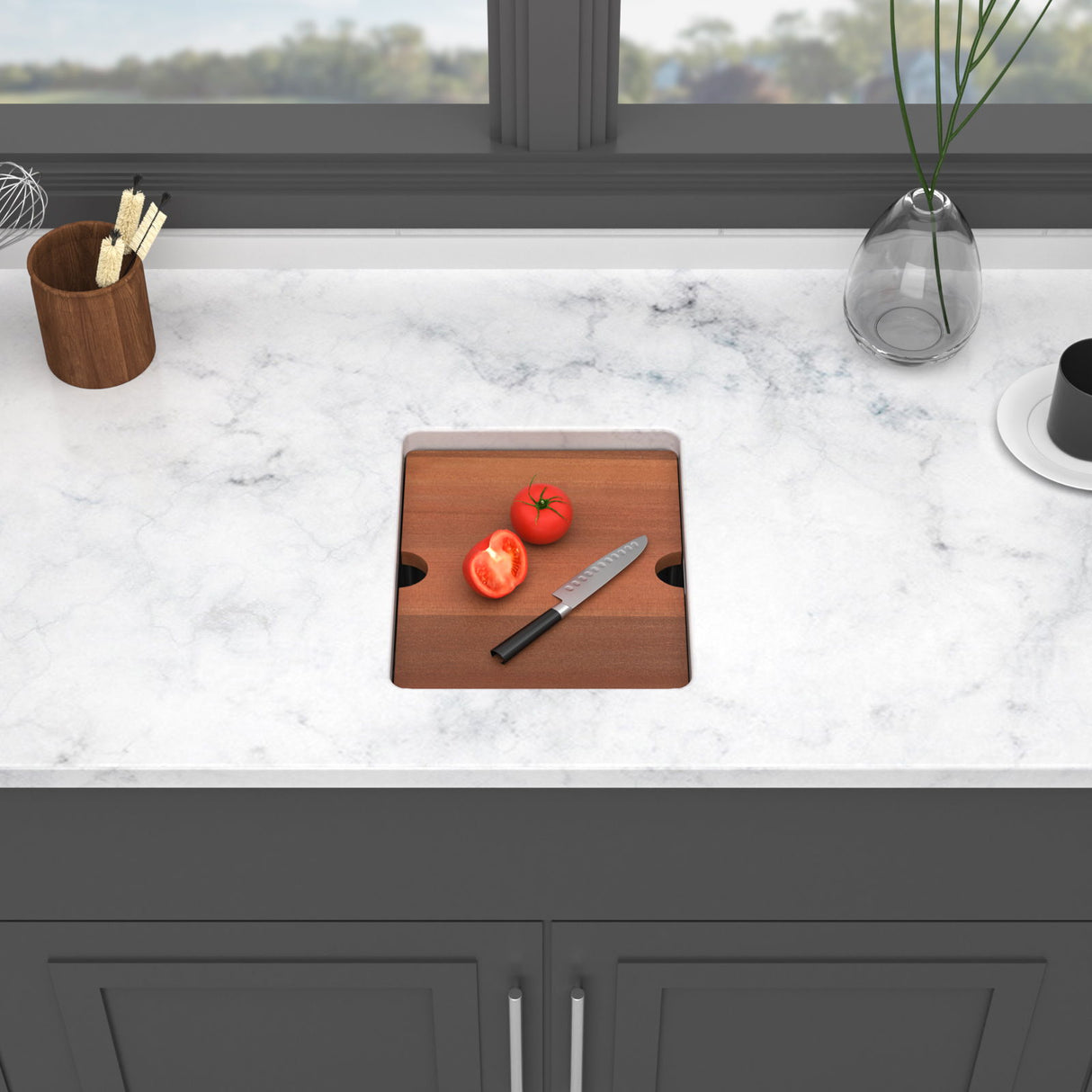 Undermount Bar Sink With Folding Faucet