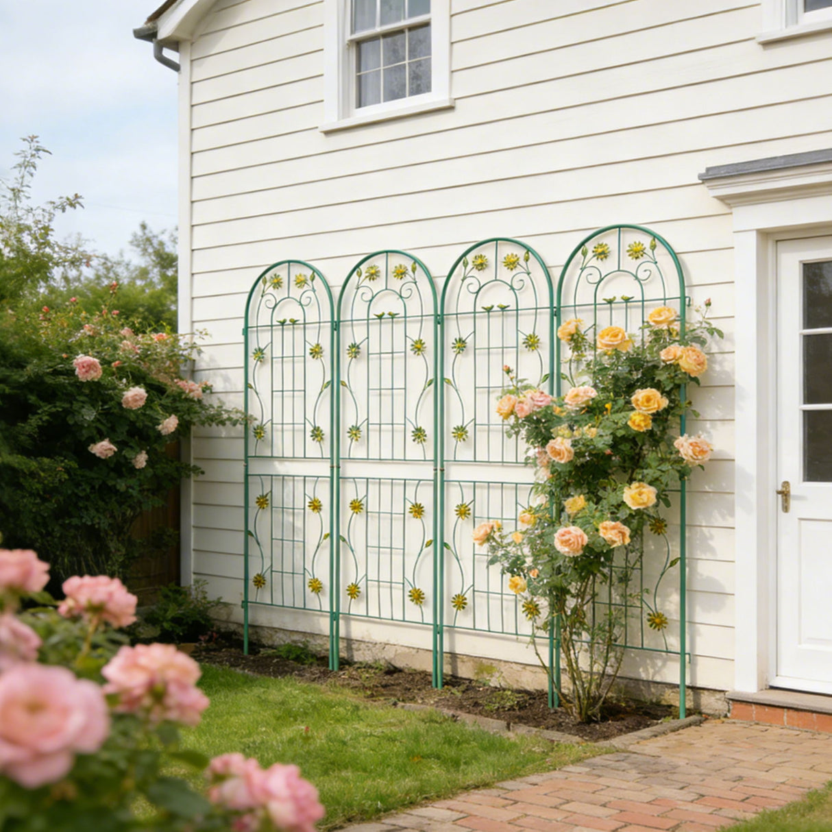 Metal Garden Trellis Rustproof Trellis For Climbing Plant Outdoor Flower Support