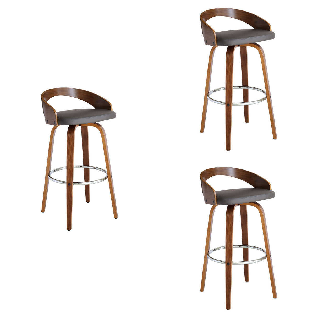 Sonia - 30" Bar Height Swivel Bar Stool - Walnut Wood