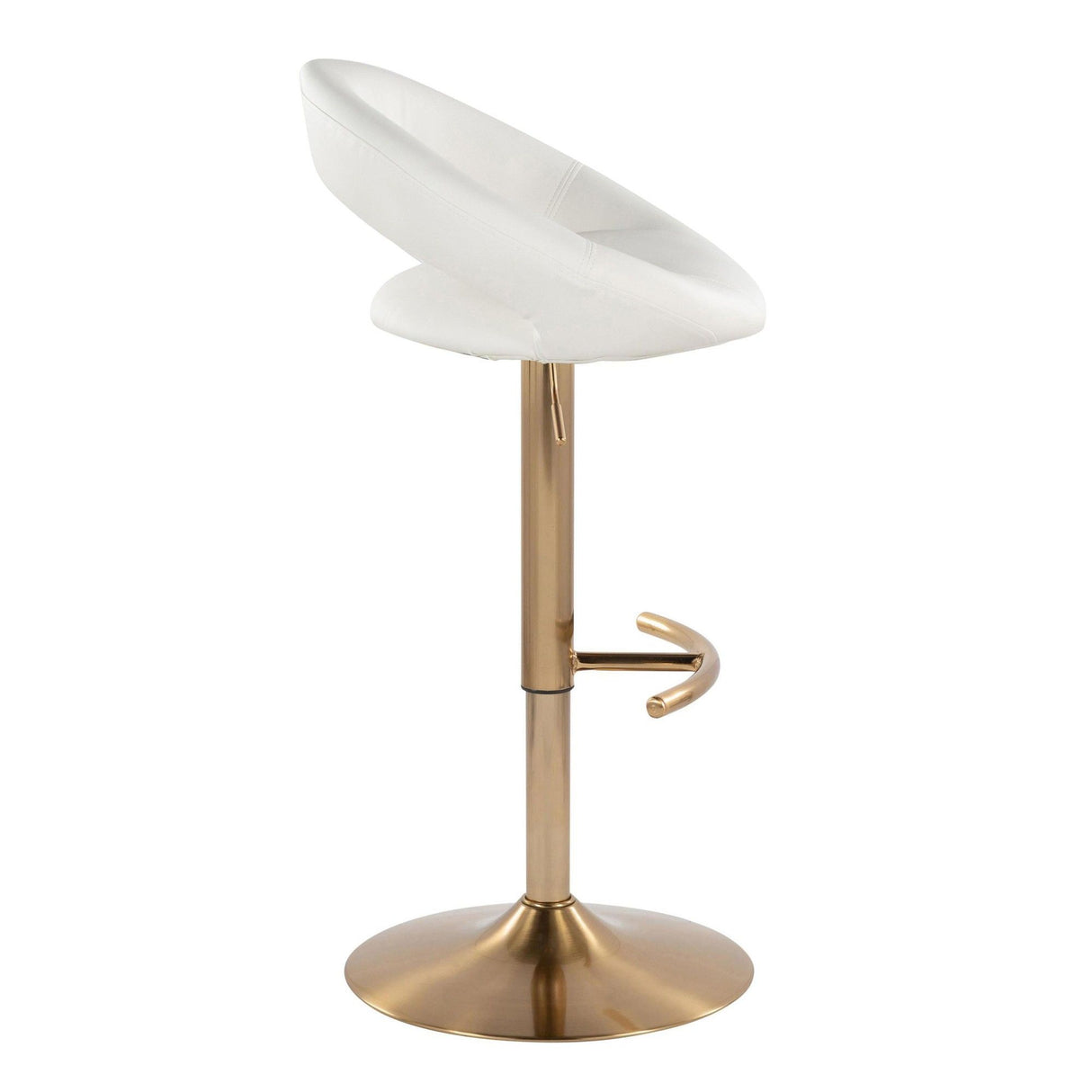 Posh - Glam Adjustable Barstool With Swivel - Gold Metal (Set of 2)