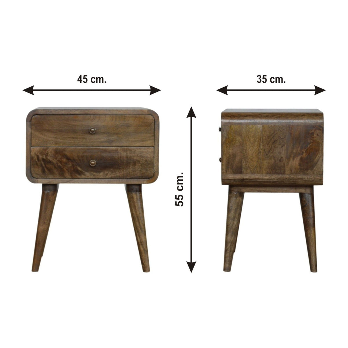 Curved Classic ed Nightstand - Gray Wash