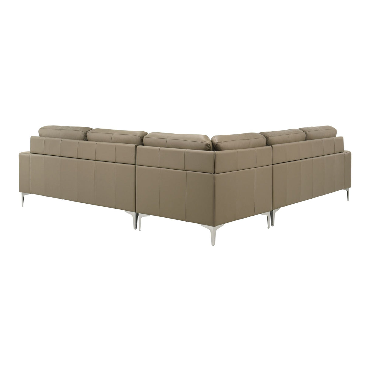 Pimentel - Leather Sectional Sofa With Tufted Back And Track Arms