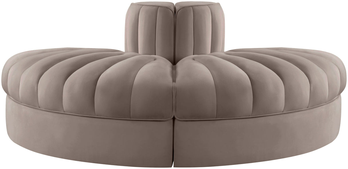 Rummi - Velvet Performance Fabric Upholstered 2 Piece Rounded Modular Loveseat