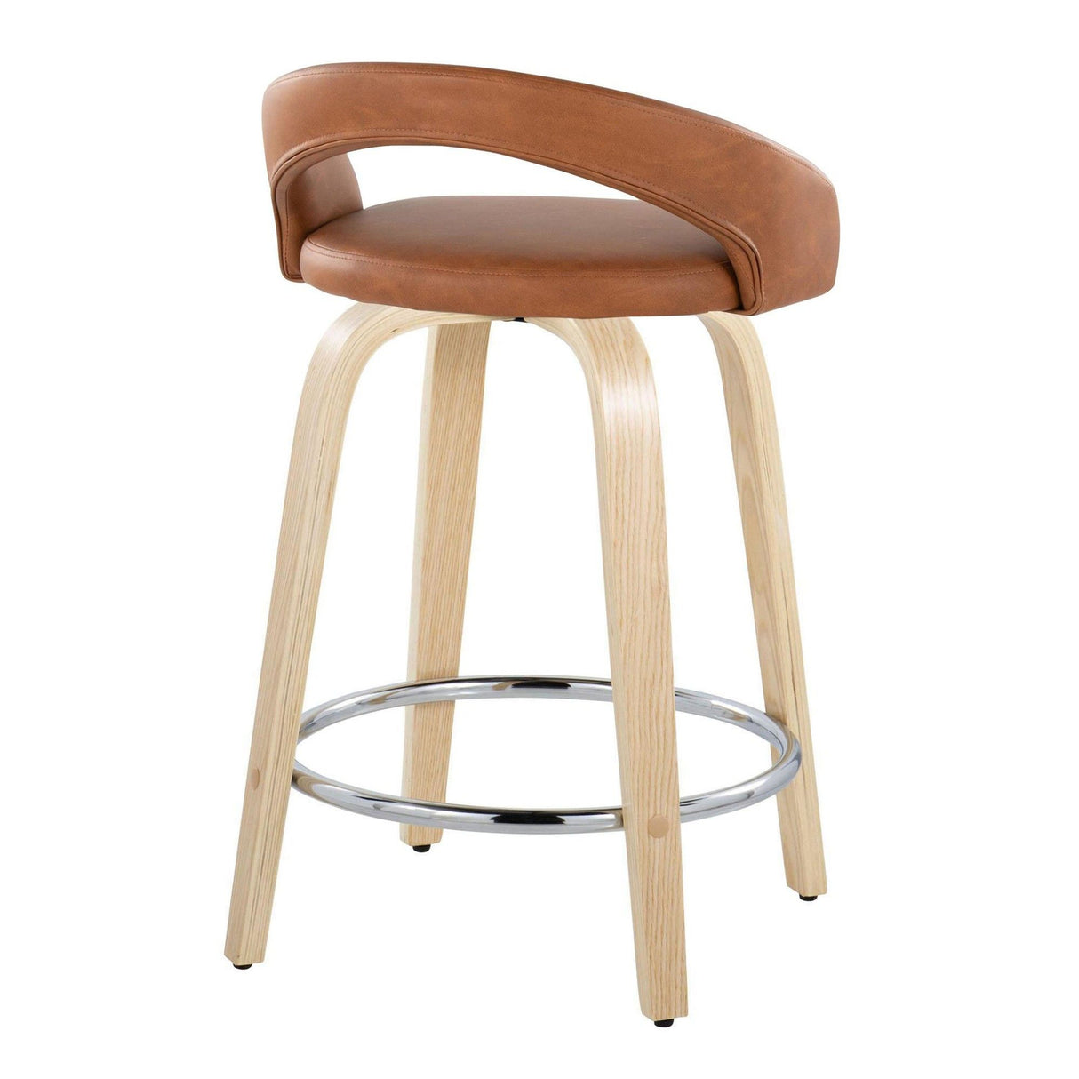 Grotto - Upholstered Fixed-Height Counter Stool With Natural Wood Base (Set of 2)