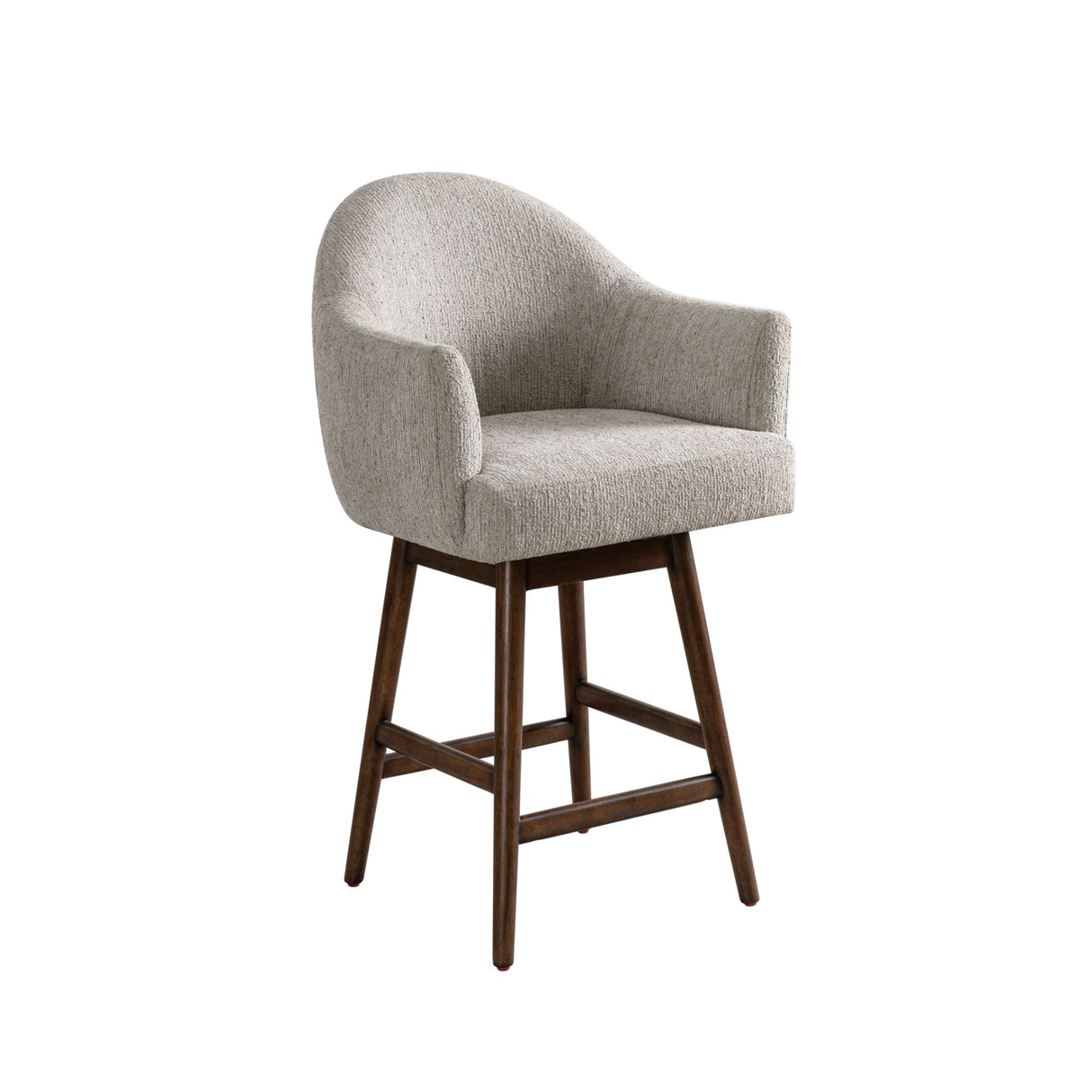 Jaxon - Brown Solid Wood Upholstered 26" Counter Height Swivel Barstool