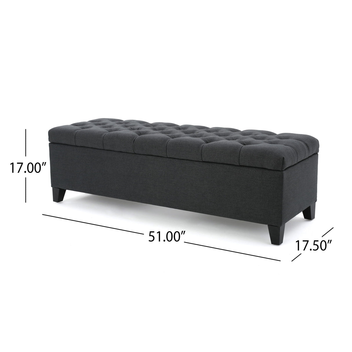 Glouster - Contemporary Storage Ottoman With Button Tufted Design