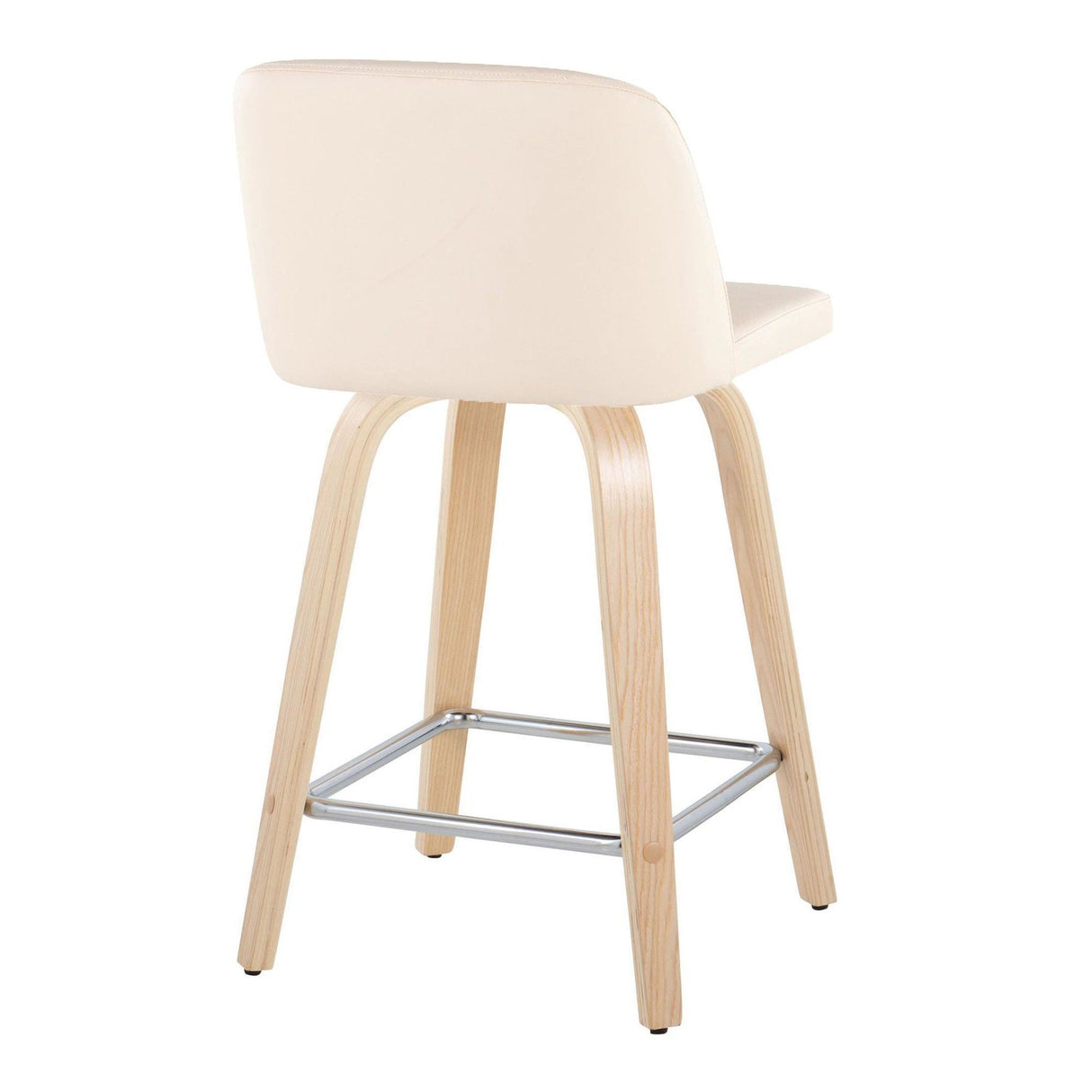 Toriano - 24" Fixed-Height Counter Stool (Set of 2) - Natuiral Square Base
