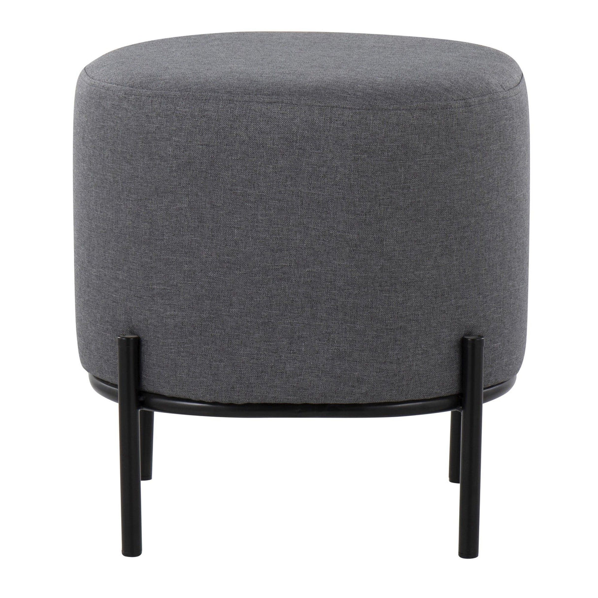 Daniella - Contemporary Foot Stool - Black Metal And Gray Fabric
