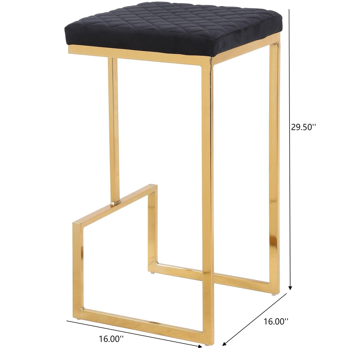 Joel - Upholstered Stool - Black / Gold