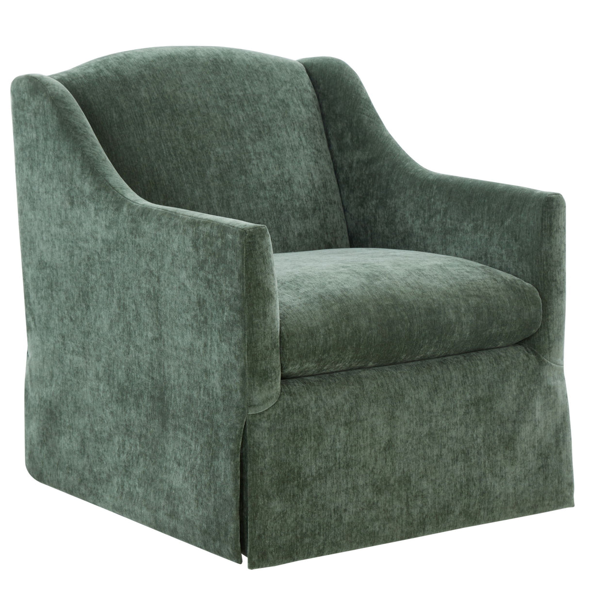 Luisa - Skirted Swivel Accent Chair - Green