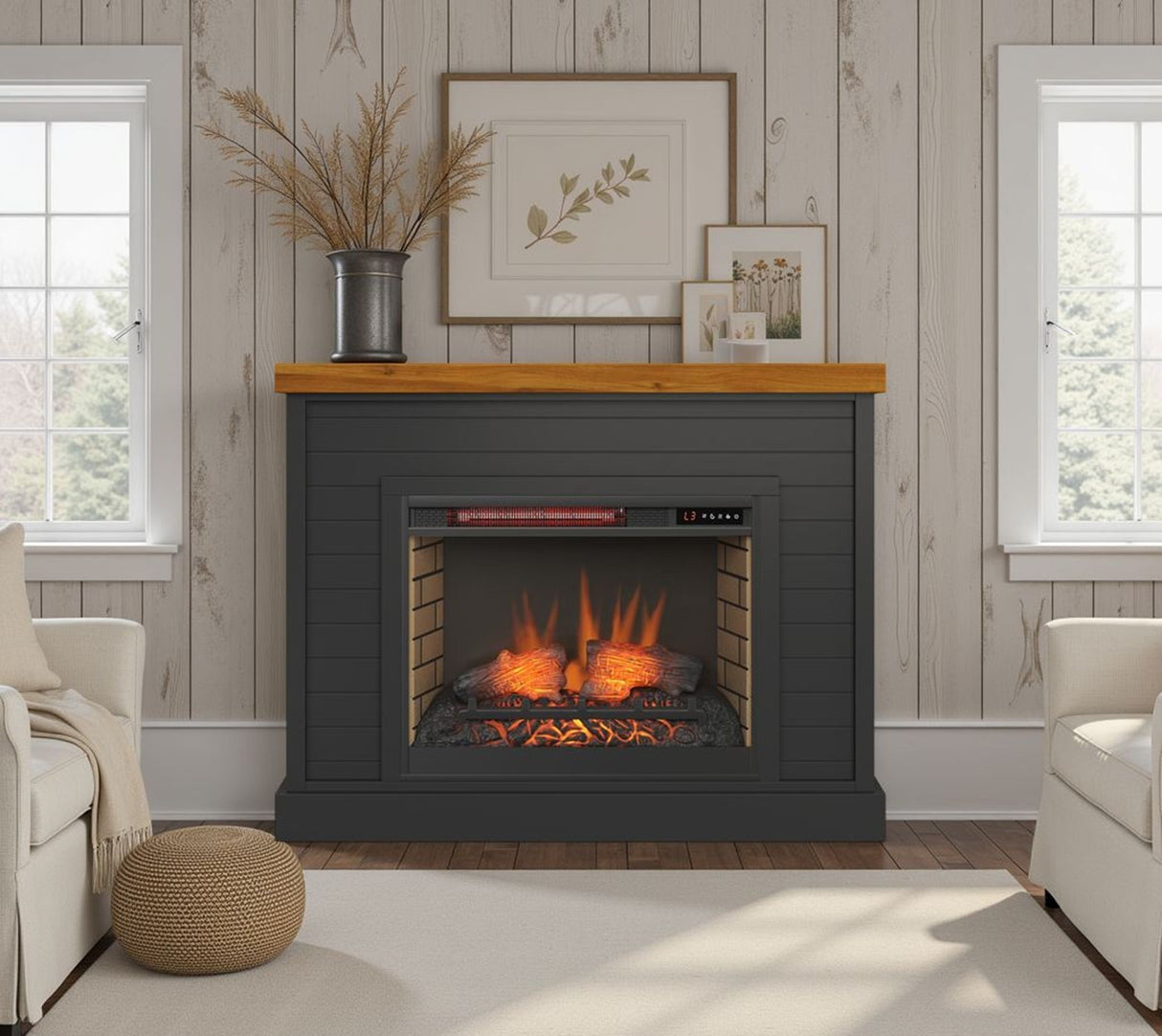 48" Fireplace With Mantel
