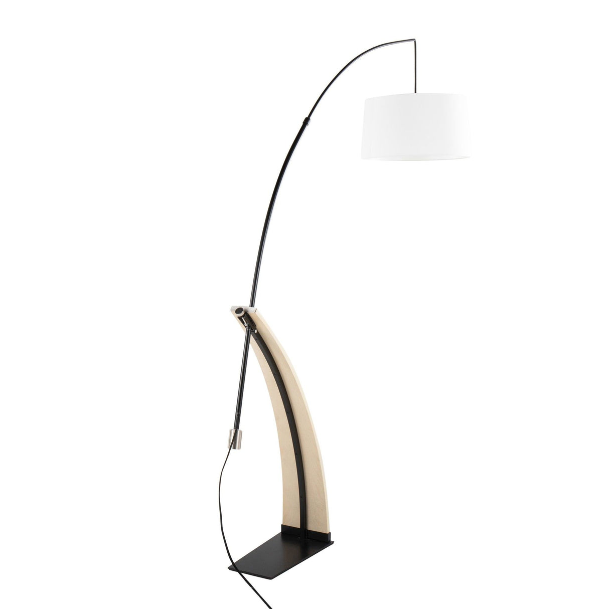 Robyn - Floor Lamp - Natural Wood And White Linen Shade