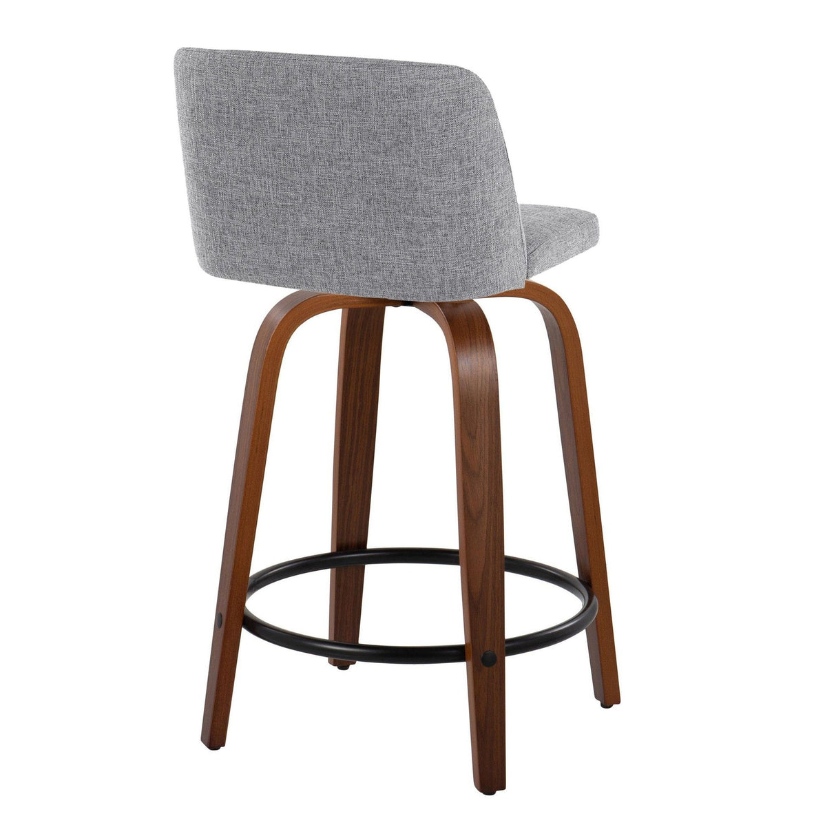 Toriano - 24" Fixed-Height Counter Stool (Set of 2) - Walnut & Black Round Base