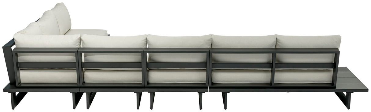 Maldives - 5 Piece Water Resistant Outdoor Patio Modular Sectional With Gray Base