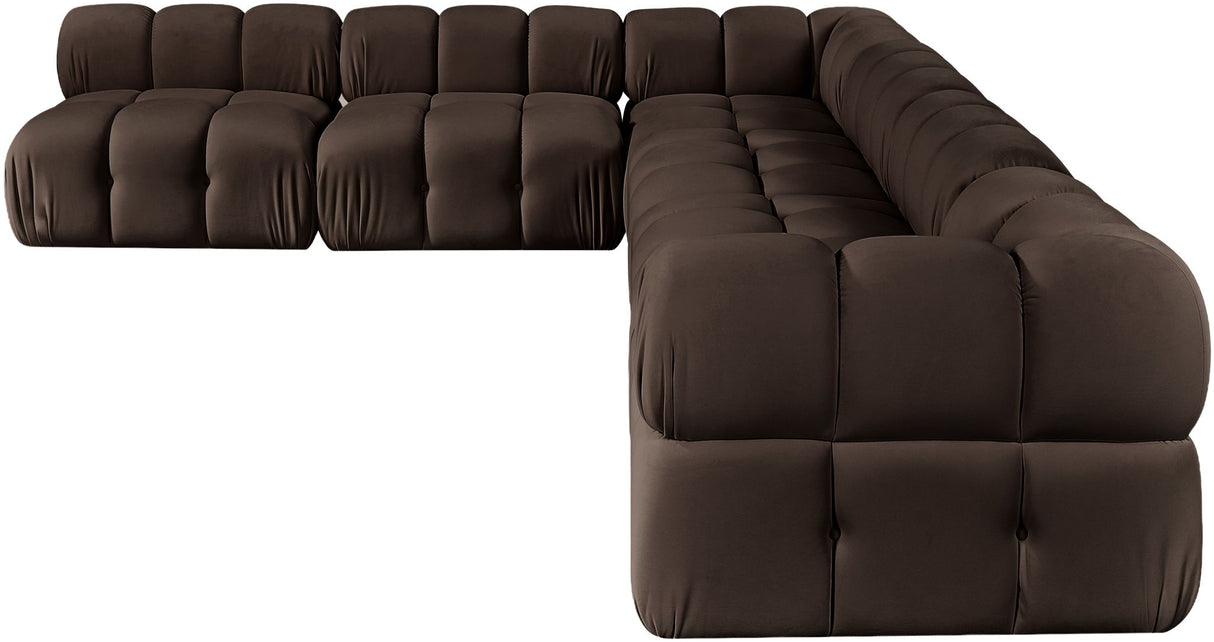 Orin - Velvet 6 Piece Modular L-Shaped Sectional