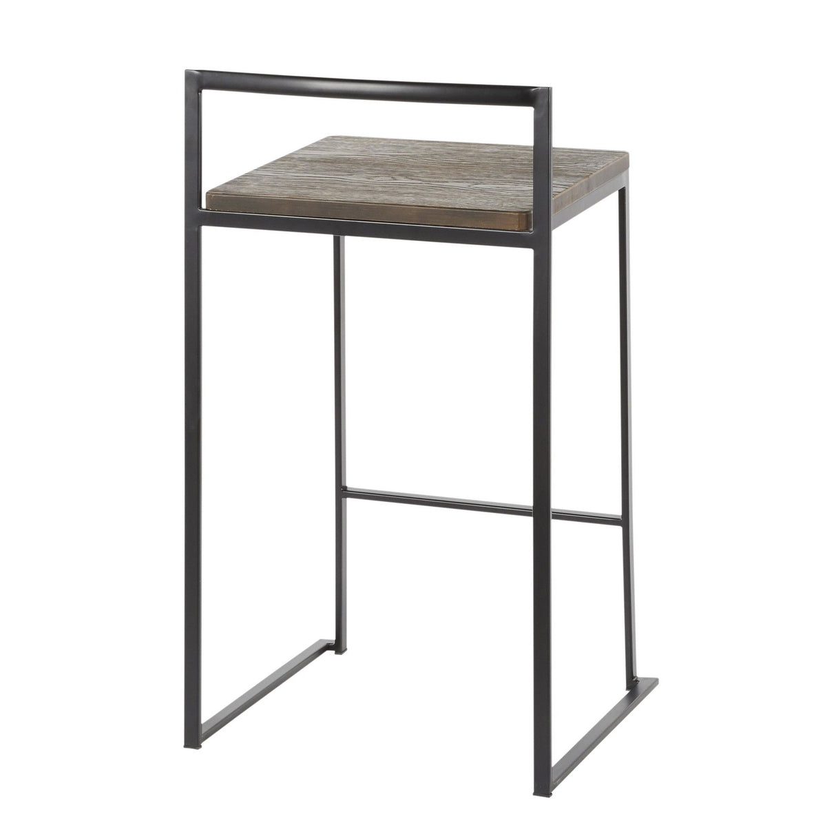 Fuji - Stackable Counter Stool With Cushion - Black Metal