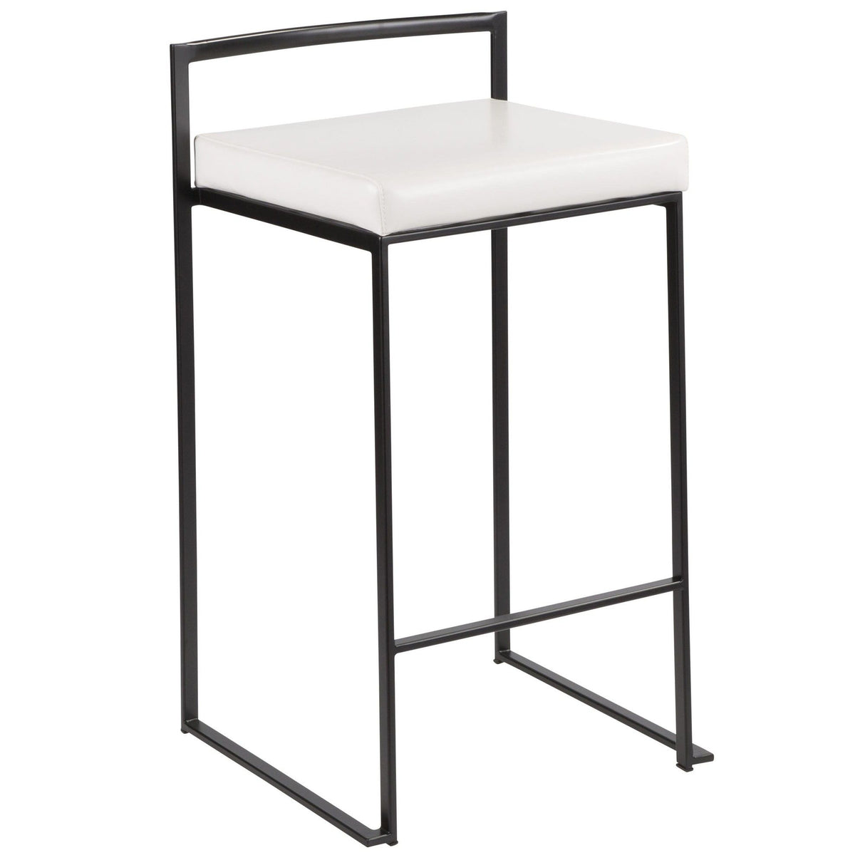 Fuji - Stackable Counter Stool With Cushion - Black Metal